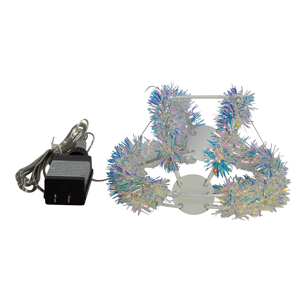 Kurt Adler 6-Inch Multi-Color LED Tinsel Foldable Sphere